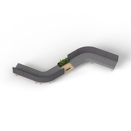 OL Willow Fabric Upholstered 8 Seater S Pattern Reception Area Sofa