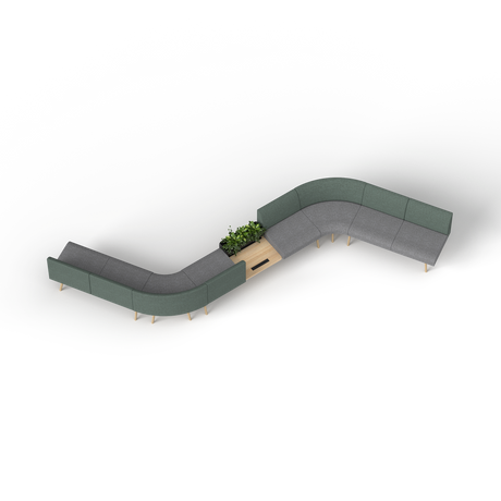 OL Willow Fabric Upholstered 8 Seater S Pattern Reception Area Sofa