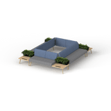 OL Willow 10 Seater Box Pattern Reception Area Sofa with 4 Side Tables