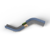 OL Willow Fabric Upholstered 8 Seater S Pattern Reception Area Sofa