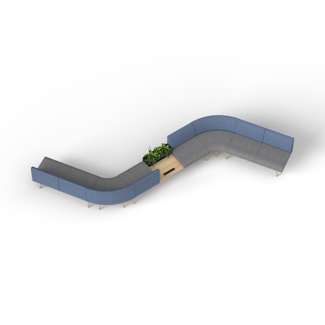 OL Willow Fabric Upholstered 8 Seater S Pattern Reception Area Sofa