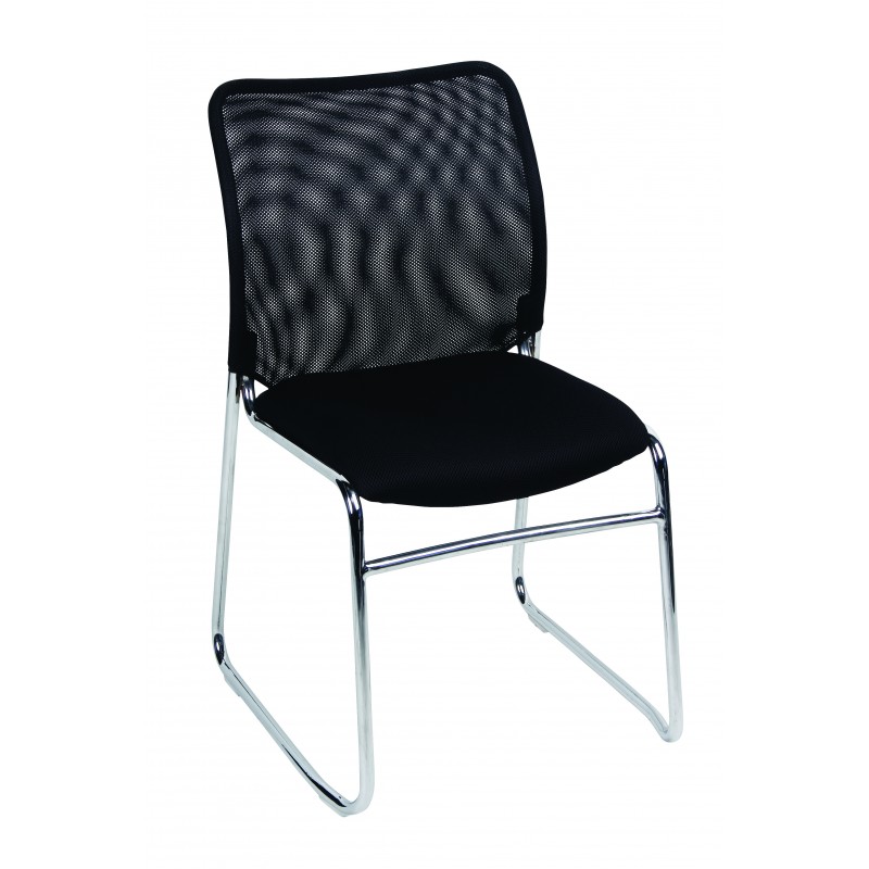 MA Martin Chrome Sled Base Stackable Meshback Chair