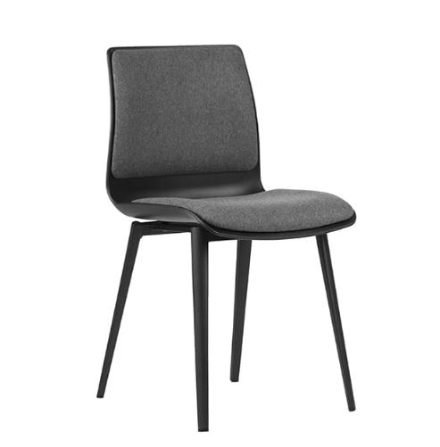 ST Pod Fabric Upholstered Breakout Chair with Black Base
